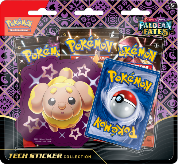 Pokemon TCG: Scarlet & Violet 4.5 Paldean Fates Tech Sticker Box -Fidough/Greavard/Maschiff - Cut Off Date 08.12.23 - LAP Lvl1: 6, Lvl2: 4, Lvl3: 2