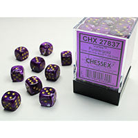 Chessex - Vortex 12mm D6 Dice Block - Purple w/Gold