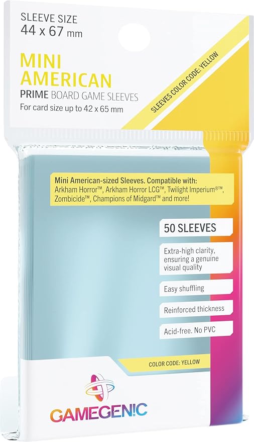 Gamegenic MATTE Mini American- Sized Boardgame Sleeves: 44 x 67 mm (50)