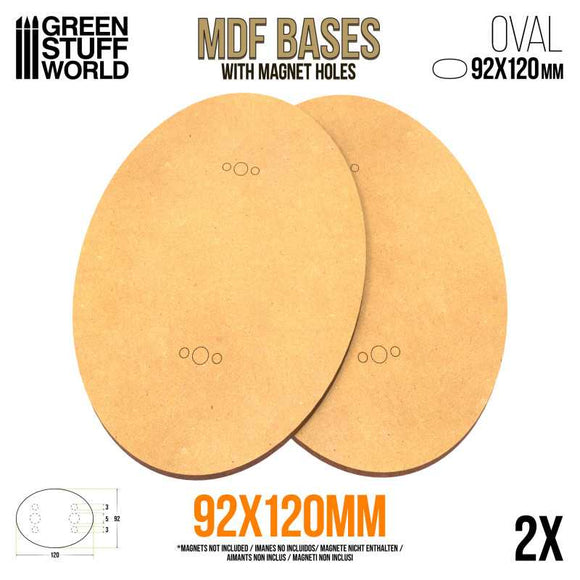 Green Stuff World: MDF Bases - Oval 92x120mm x 2