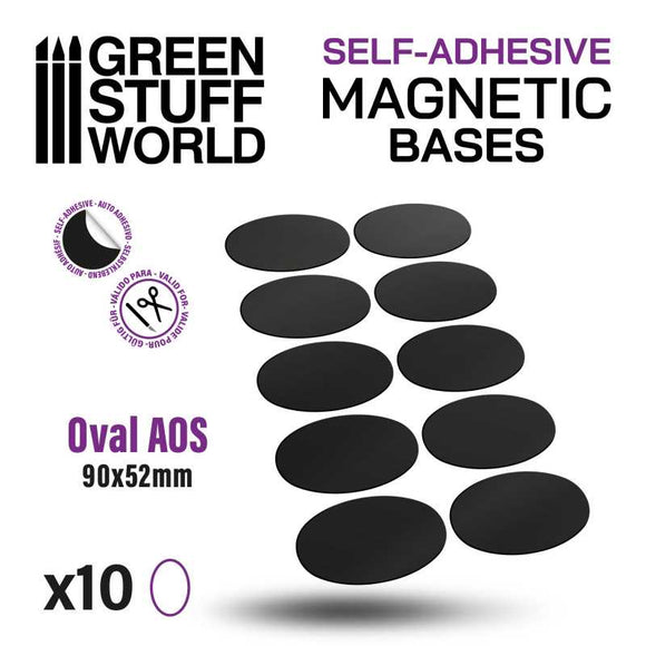 Green Stuff World: Round Magnetic Sheet SELF-ADHESIVE - 90x52mm Oval