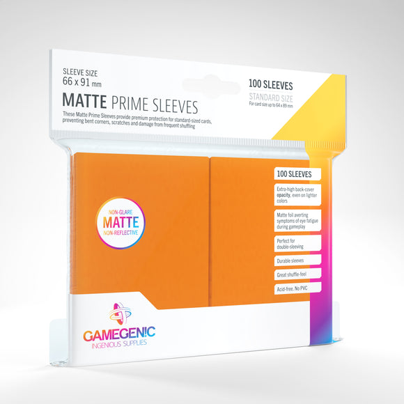 Gamegenic Matte Prime Card Game Sleeves - Orange