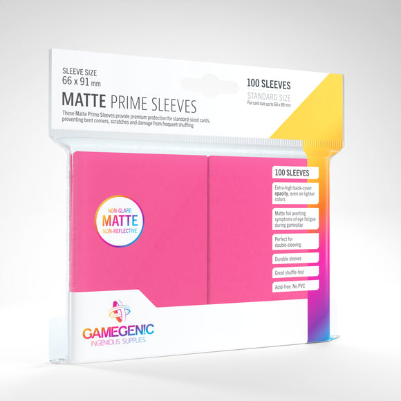 Gamegenic Matte Prime Card Game Sleeves - Pink