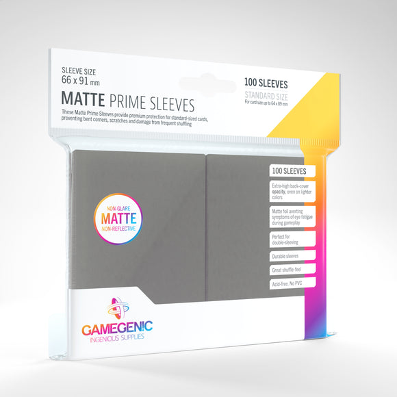 Gamegenic Matte Prime Card Game Sleeves - Dark Grey