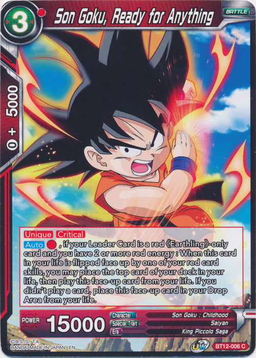 BT12-006 : Son Goku, Ready for Anything