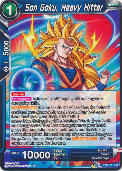 BT12-031 : Son Goku, Heavy Hitter